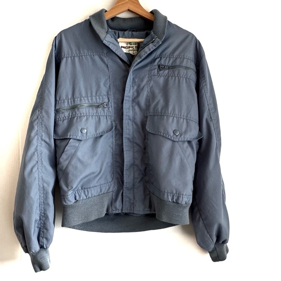 Pacific Trail Men's Steel Blue Bomber Jacket - Picture 1 of 12